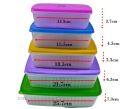 Plastic Food Container 5 Pcs Set / Lunch Box / Tiffin Box / Dubba Set Good Quality Transparent Type Storage Boxes. 
