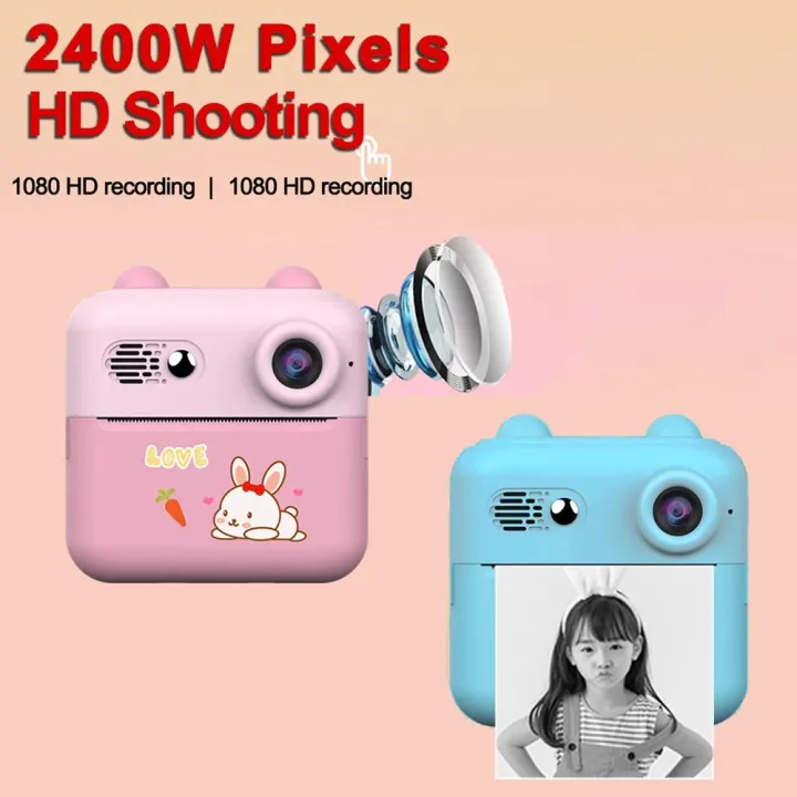 Mini Instant Print Camera 1080P Instant Print Camera Portable Mini Photo Printer for Children ...