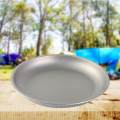 Titanium Plate Tableware Cookware Round Dish Dinner Frying Pan Fruit for Camping Outdoor - 185x25mm. 