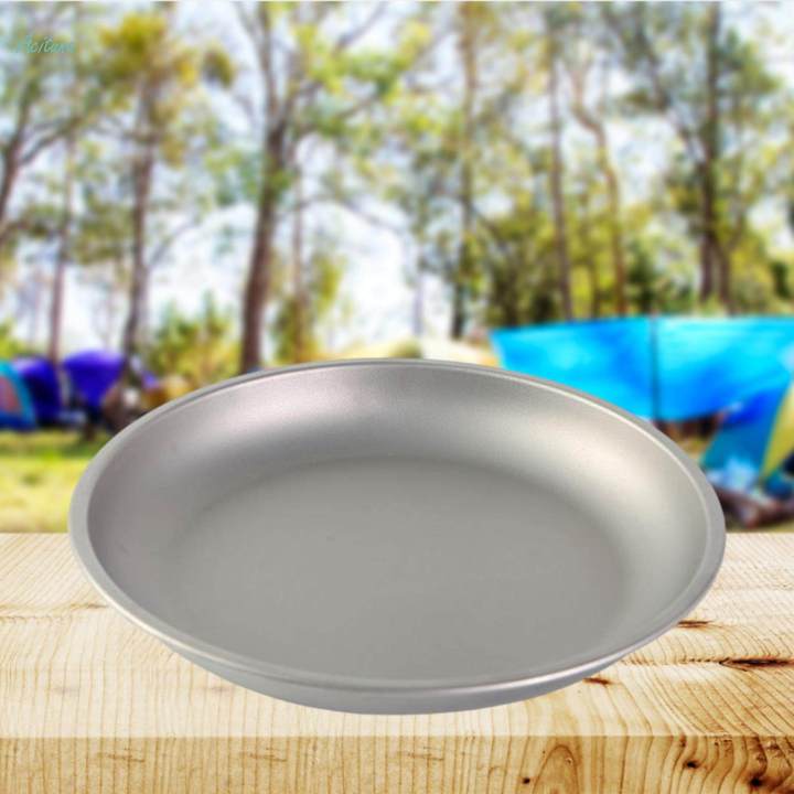 Titanium%20Plate%20Tableware%20Cookware%20Round%20Dish%20Dinner%20Frying%20Pan%20Fruit%20for%20Camping%20Outdoor%20-%20185x25mm%20-%20Image%203