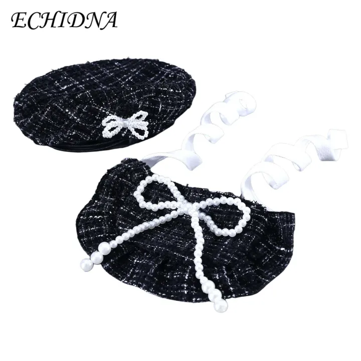 Sweet Elegant Pet Headgear Stylish Pet Beret with Pearl Decoration Adjustable Headwear for Dogs Cats Cute Fashionable Pet Accessory