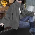 Winter Fleece Zipper Coat Stylish Winter Coat with Plush Warmth Zipper Closure Perfect for Southeast Asian Buyers Ladies Solid Color Outwear. 