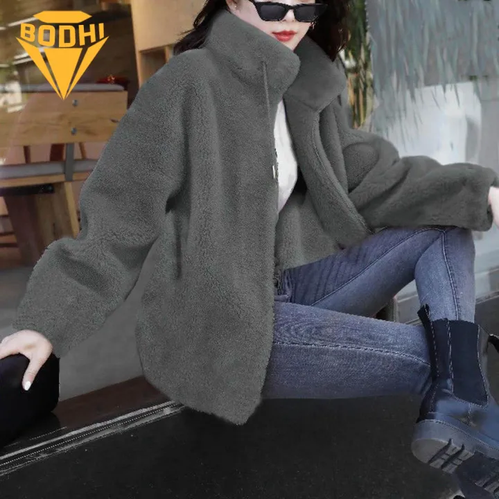 Winter%20Fleece%20Zipper%20Coat%20Stylish%20Winter%20Coat%20with%20Plush%20Warmth%20Zipper%20Closure%20Perfect%20for%20Southeast%20Asian%20Buyers%20Ladies%20Solid%20Color%20Outwear%20-%20Image%205