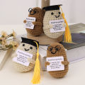Graduation Season Positive Potato Cute Wool Knitting Doll With Card Home Decor Ornament Funny Potatos Room Decorations Gift 1Pcs. 