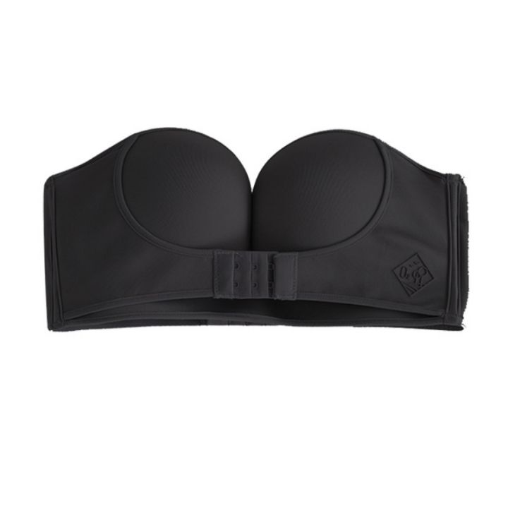 Women's Push-up Bra Without Underwire Front Closure Half Cup Strapless Bra