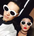 European and American Fashion Sunglasses Retro Trendy Men's and Women's Oval Glasses G-Dragon Same Style Sunglasses15955. 