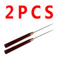2pcs Carp Fishing Rigging Needle Drilling Tools Fly Tying Bodkin Glue Applying Hook Eye Cleaner Wood Handle Floating. 