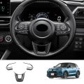 3Pcs/Set Car Steering Wheel Decoration for TOYOTA Raize 200 Series 210A 2021 VELOZ 2022 Carbon Fiber. 