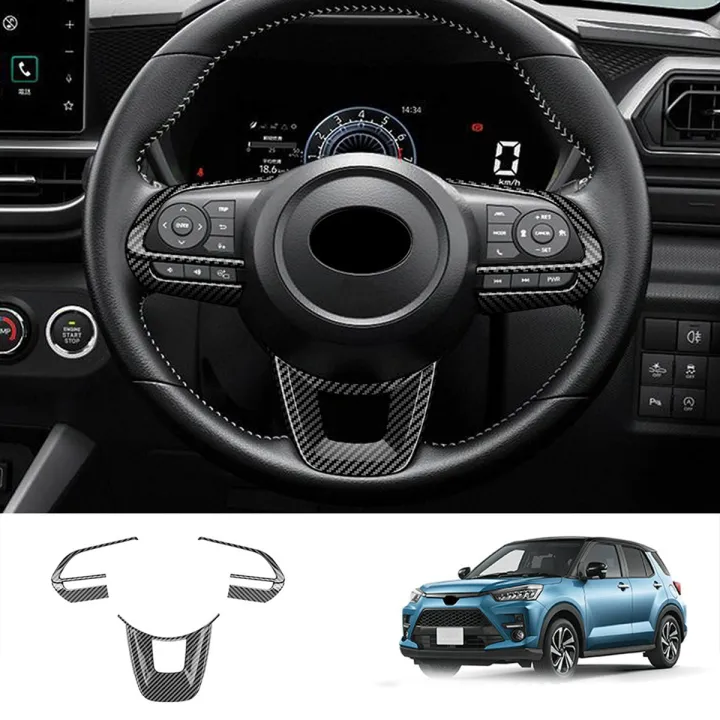 3Pcs/Set%20Car%20Steering%20Wheel%20Decoration%20for%20TOYOTA%20Raize%20200%20Series%20210A%202021%20VELOZ%202022%20Carbon%20Fiber%20-%20Image%203