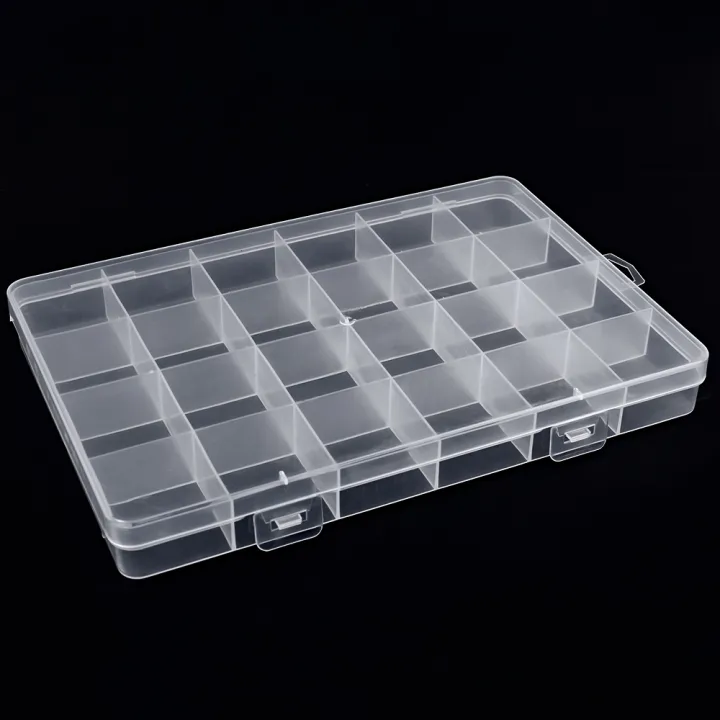 18/24%20Grids%20Plastic%20Jewellery%20Organizer%20Box%20Adjustable%20Dividers%20Portable%20Clear%20Jewelry%20Storage%20Box%20-%20Image%209