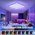Dimmable Led Ceiling Lamps with RGB Backlight Remote Control Ceiling Light 110-265V Smart Light Fixture for Living Room ​Bedroom. 