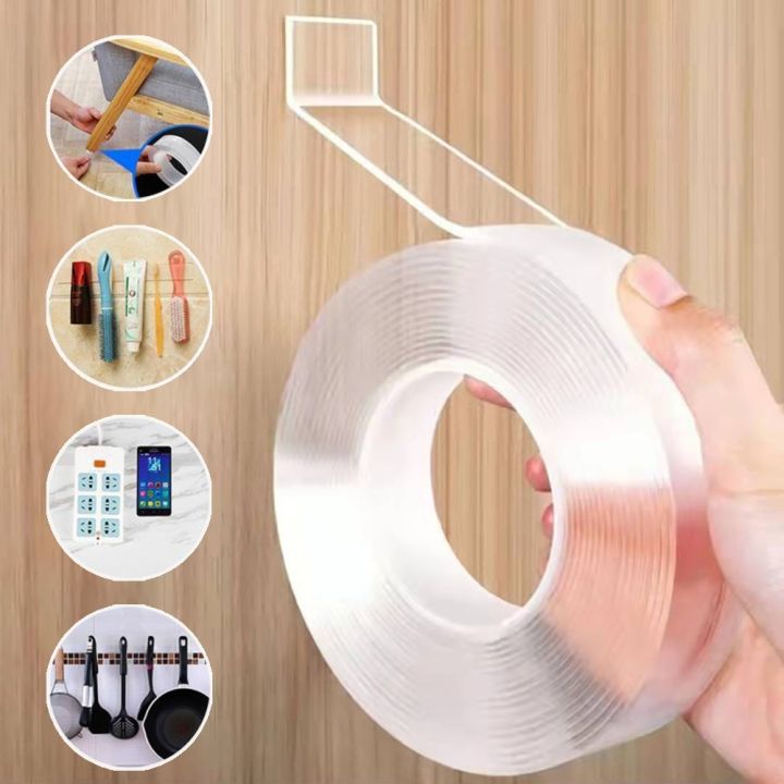 Nano Tape Nano Transparent Magic Gel Tape Multi Function Multi Purpose Seamless Double Side Tapes Strong Stick Removable Washable and Reusable Tape