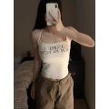 Sexy Hot Girl Slim Fit Slimming Spaghetti Straps Vest Female Summer American High Street Casual Sleeveless Short T Shirt Trendy. 