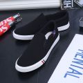 Summer Fashion Shoes Canvas Shoes Men's Flat Casual Shoes Slip-on Lazy Shoes Breathable Old Beijing Denim Shoes. 