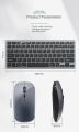 Three-mode Wireless Keyboard and Mouse Combo BT3.0 BT5.0 2.4GHz Rechargeable Keyboard Mouse Set for Mac iPad Windows PC Android. 