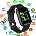 116 Plus Smart Watch Men Women Smartwatch Sport Smart Bracelet with Heart Rate Blood Pressure Monitor Fitness Watch. 
