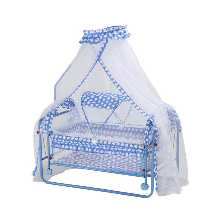 Newborn Babies Cot | Durable Metal Frame | Baby Swinging Crib With Mosquito Net | MD206 |