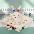 Memory Chess Toys Wooden Memory Chess Game for Kids Girls Birthday Gifts. 