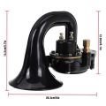 12V/24V Auto Air Horn Loud Truck Trumpet Air Horn with Electric Valve Flat for Car Vehicle Trucks Bus Van Train. 
