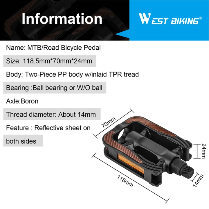 WEST%20BIKING%20Bicycle%20Pedals%20Ultralight%20Wide%20Flat%20with%20Anti-slip%20Pad%20MTB%20Road%20Bike%20Quality%20Pedals%20-%20Image%202