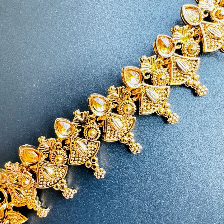 Dull%20gold%20color%20temple%20Design%20long%20necklace%20and%20one%20pair%20earring%20fashion%20jewelry%20necklace%20set%20with%20gold%20and%20of%20white%20pearl%20for%20women%20and%20girl%20-%20Image%2010