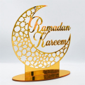 1pcs Acrylic Eid Mubarak Table Decoration, Ramadan Moon Night Light. 