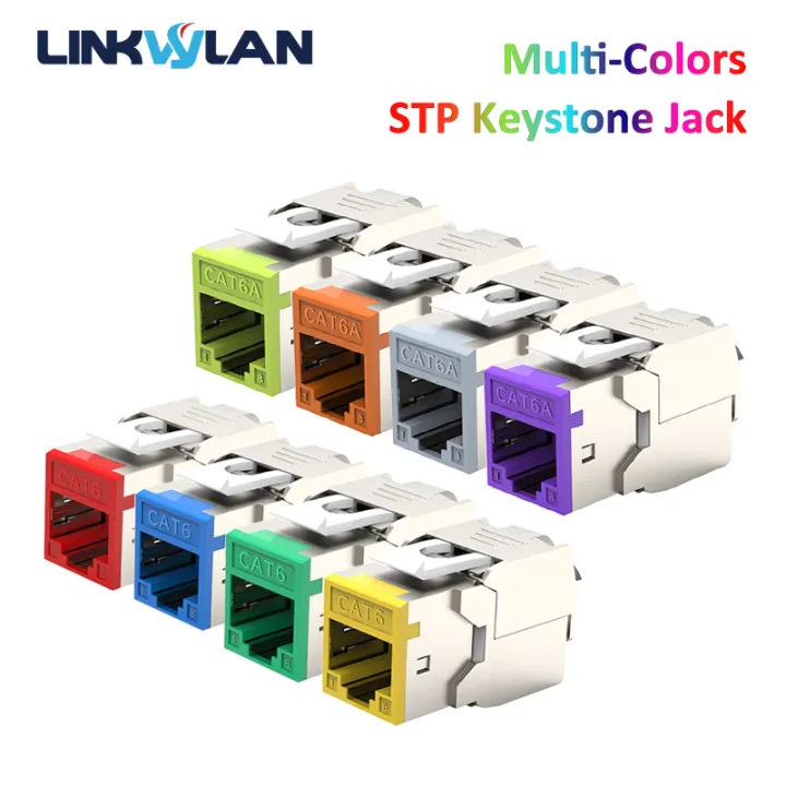 Linkwylan RJ45 Cat6 Cat6A STP Colored Keystone Jack With Multi-Colors ...