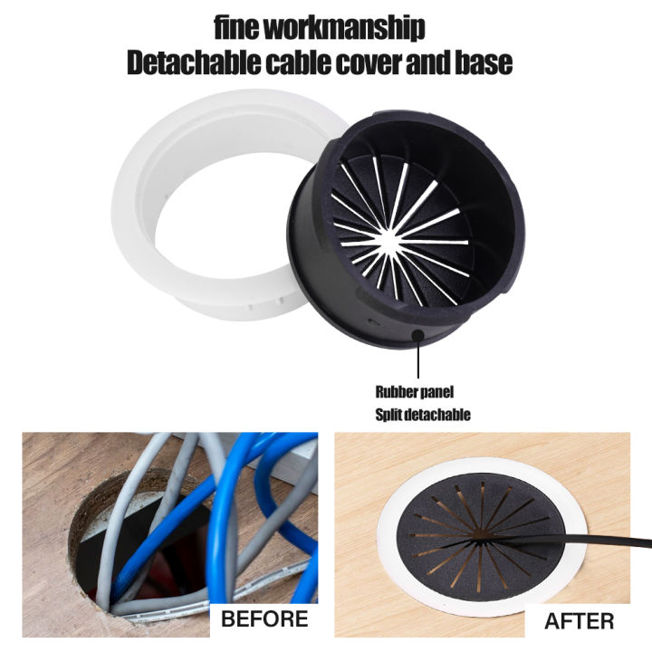 1/4Pcs%2050Mm%20Desk%20Wire%20Hole%20Cover%20Base%20Grommet%20Table%20Cable%20Outlet%20Port%20Surface%20Line%20Box%20Furniture%20Hardware%20Tool%20-%20Image%207