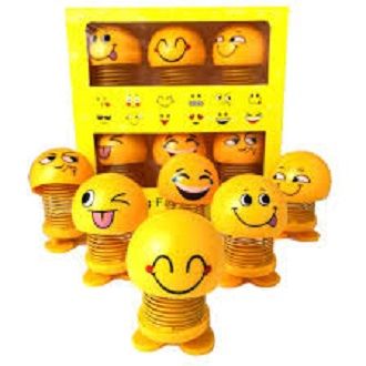 Cute Emoji Mini Shaking Funny Smile Face Springs Dancing Toys Pack of 6