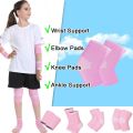 8Pcs/Set Girls Boy Sports Knee Pads Elbow Pads Wrist Guards Ankle Brace Outdoor Skating Cycling Knee Support Protective Gear. 