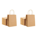 Kraft Paper Bags 50Pcs 5.9X3.14X8.2 Inches Small Paper Gift Bags with Handles Shopping Bags Brown Paper Bags. 