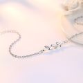 【ZOSR】925 Sterling Silver  Woman Fashion Jewelry High Quality Crystal Zircon Simple Hollow Leaf Bracelet Length 17+3CM. 