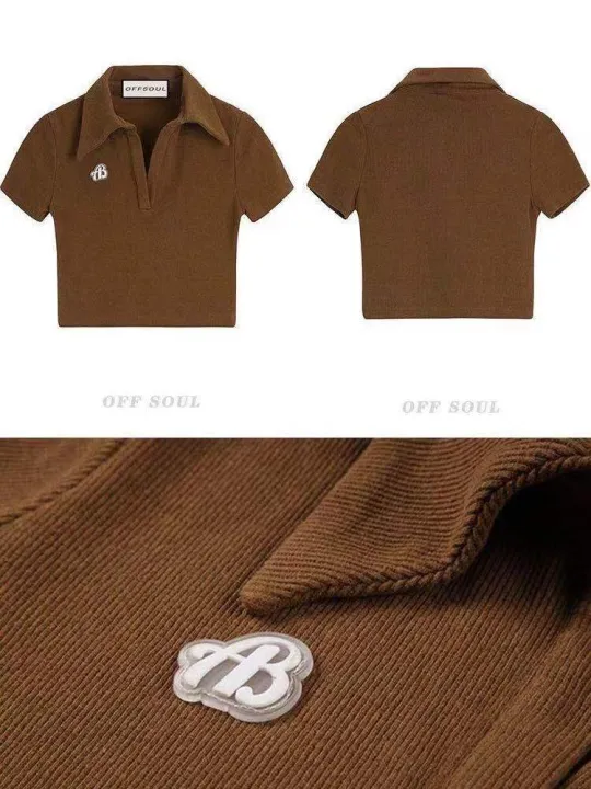 American%20Retro%20Hot%20Girl%20polo%20Collar%20Short%20Sleeve%20T%20T-shirt%20Women's%20Summer%20Niche%20Sweet%20and%20Spicy%20chic%20Short%20Slimming%20Tight%20Top%20-%20Image%202