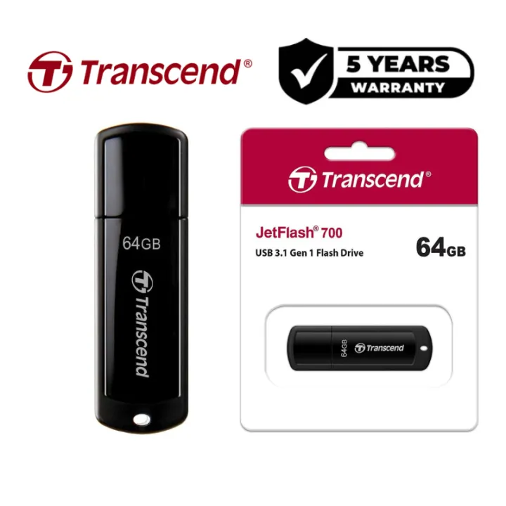 Original Transcend JetFlash 700 Pen Drive (USB 3.1) - 5 Years International Brand Warranty