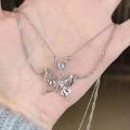 color Butterfly necklace Dainty Y2K style 2023 fashion  pendant necklace Women and girls necklace Trendy design Clavicle chain necklace for Daily wear Party or special occasions Gift for women and. 