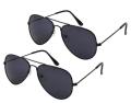 Men's Polarized Aviator UV400 Black Sunglasses With Free Pouch. 