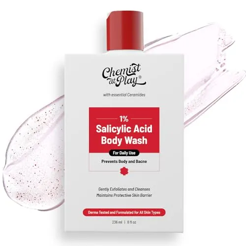 Chemist at Play 1% Salicylic Acid Body Wash 236ml | Paraben & SLS Free | Gentle Exfoliating Shower Gel | Prevents Body Acne, Bumpy Skin & Deep Cleanses Skin (FROM INDIA SAB)