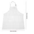 4 Pack Bib Aprons with 2 Pockets Adjustable Chef Apron , White. 