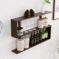 Multifunctional Shelf,Wall Shelf, Partition Wall Hanging, Simple Modern Bedroom Living Room Shelf Storage Display/Walnut Color. 