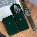 【ZIME】 Brand New Watch Storage Bag Portable Watch Bag Travel Watch Box Storage Box Green/Brown/Green. 