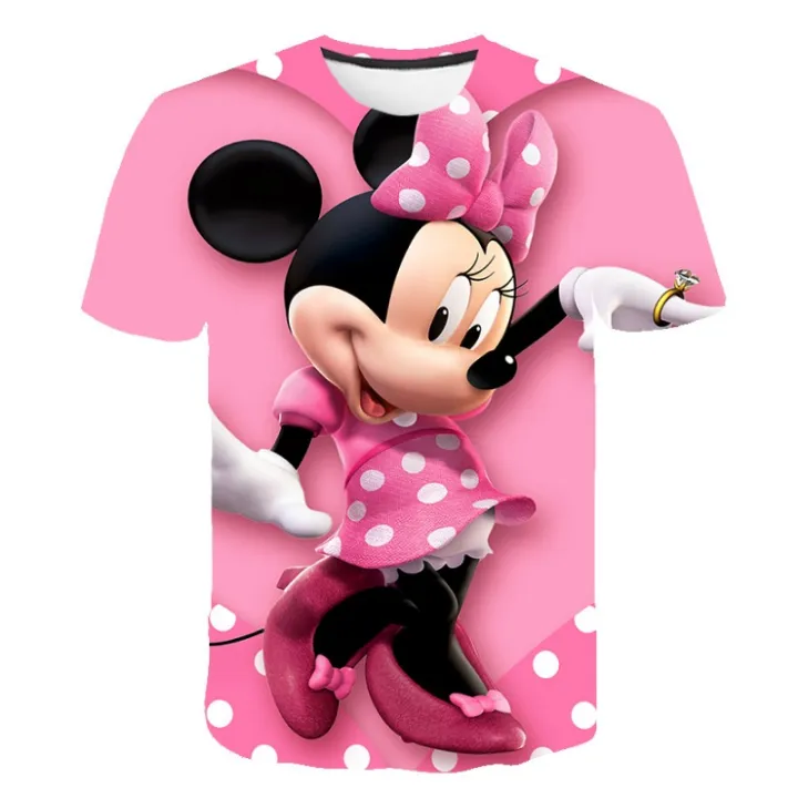 Girl's%20Clothing%20Summer%202023%20Mickey%20Minnie%20Mouse%20Disney%20Short%20Sleeve%20T-shirts%20for%20Girls%20Funny%20Fashion%20Streetwear%20Shirt%20-%20Image%204