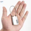3 Digit Combination Lock, Padlock Cable Locks, Metal Backpack Portable Suitcases Padlock Cable. 