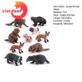 Jungle Animal Toys 10pcs Jungle Animal Model Simulation Wild Figures Toys Realistic Beaver Fox Badger Mini Figurines Cake Topper Toy Set Christmas Birthday Easter Egg Gift Party Favor for Kids Zoo. 