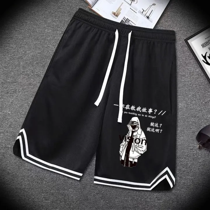 2023New%20Summer%20Mesh%20Ice%20Silk%20Casual%20Pants%20Men's%20Sports%20American%20Basketball%20Shorts%20Boys%20Loose%20Shorts%20-%20Image%202