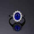 Women Luxury Diamond Ring Trendy Blue Zirconium Diamond Ring Jewelry Accessories For Engagement Wedding. 