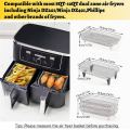 Air Fryer Rack For Ninja Dual Air Fryer, Stackable Stainless Steel Dehydrator Rack, Rectangle Air Fryer Spare Parts. 