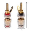 2/4/6pcs Brass 4mm Speaker Amplifier Terminal Binding Post Nut Banana Plug Jack Socket Connector Long Thread Adapter. 