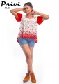 Privi Fashion Cold Shoulder Top for Women. 