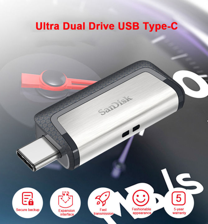 SanDisk OTG Type-C USB Flash Drive 64GB 128G 256GB Ultra Dual USB3.1 U Disk 2 IN 1 Pen Drive Stick 150MB/s for Smartphone Laptop