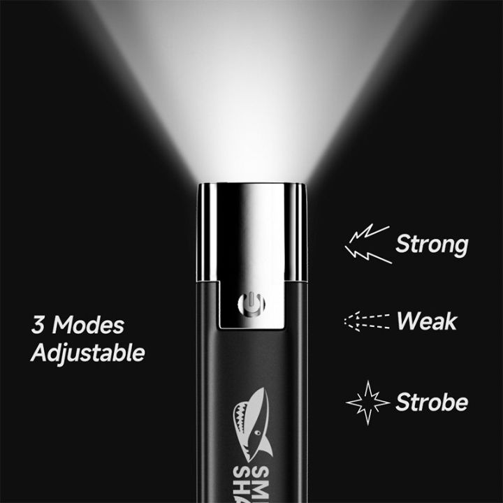 Super%20Bright%20Smile%20Shark%20LED%20Flashlight%20USB%20Rechargeable%2018650%20Battery%20Led%20Torch%20for%20Night%20Riding%20Camping%20Hunting%20Indoor%20Flash%20Light%20Portable%20Strong%20Light%20Long-range%20Small%20Rechargeable%20Lamp%20Power%20Bank%20Multi-Function%20Tent%20Camping%20Torch%20-%20Image%203